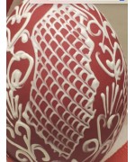 Peter Priess of Salzburg Hand Painted Egg - Red Floral Folk Motif
